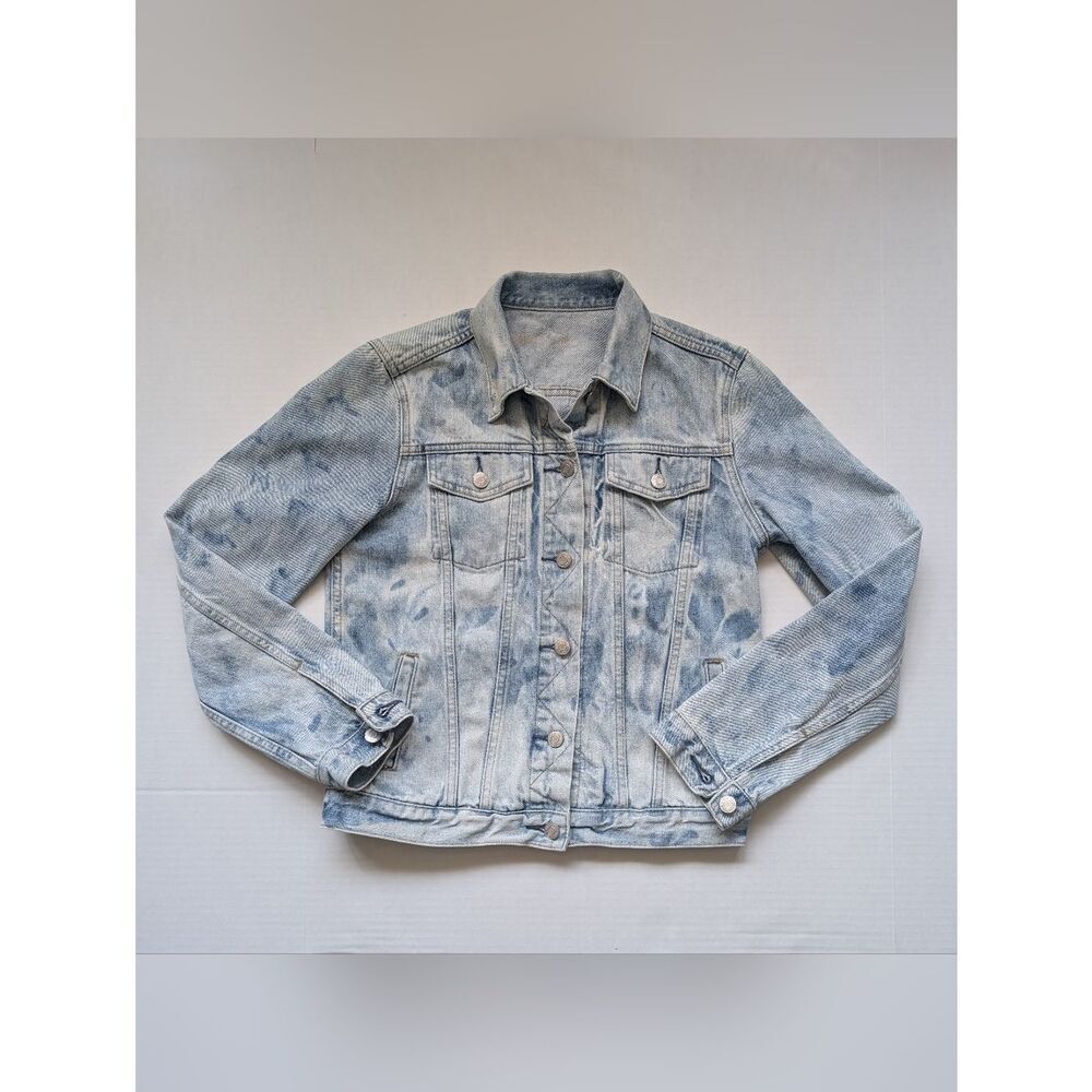 GAP Blue Bleached Denim Jacket Womens Size M
